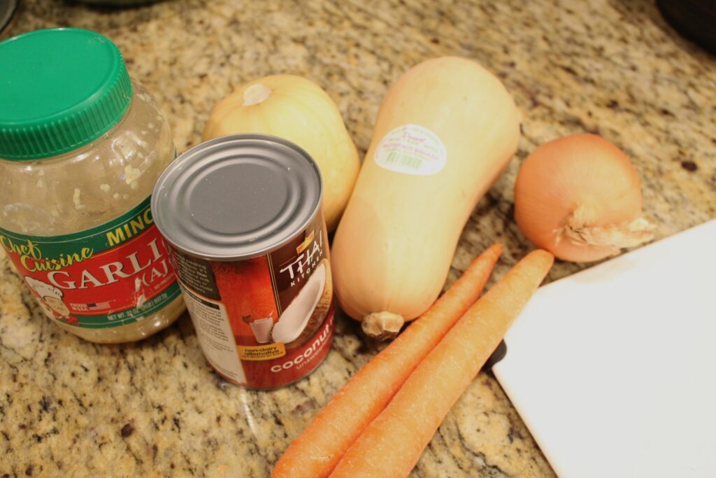 Ingredients for butter nut squash risotto.