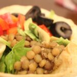 Lentil Taco salad bowl made from a toasted tortilla.