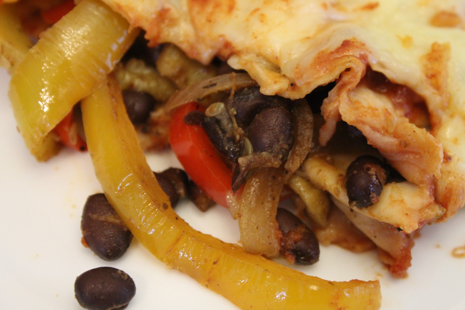 Black Bean Fajita Enchiladas