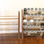 A 24 jar and 30 jar low profile spice rack next to each other.