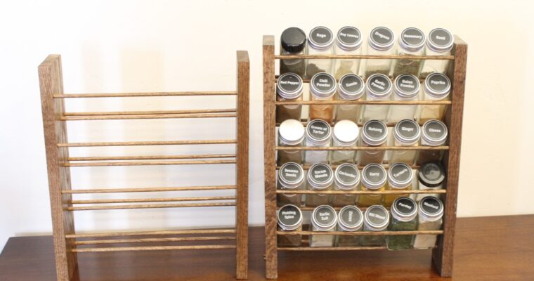 Low-Profile Wooden Spice Rack