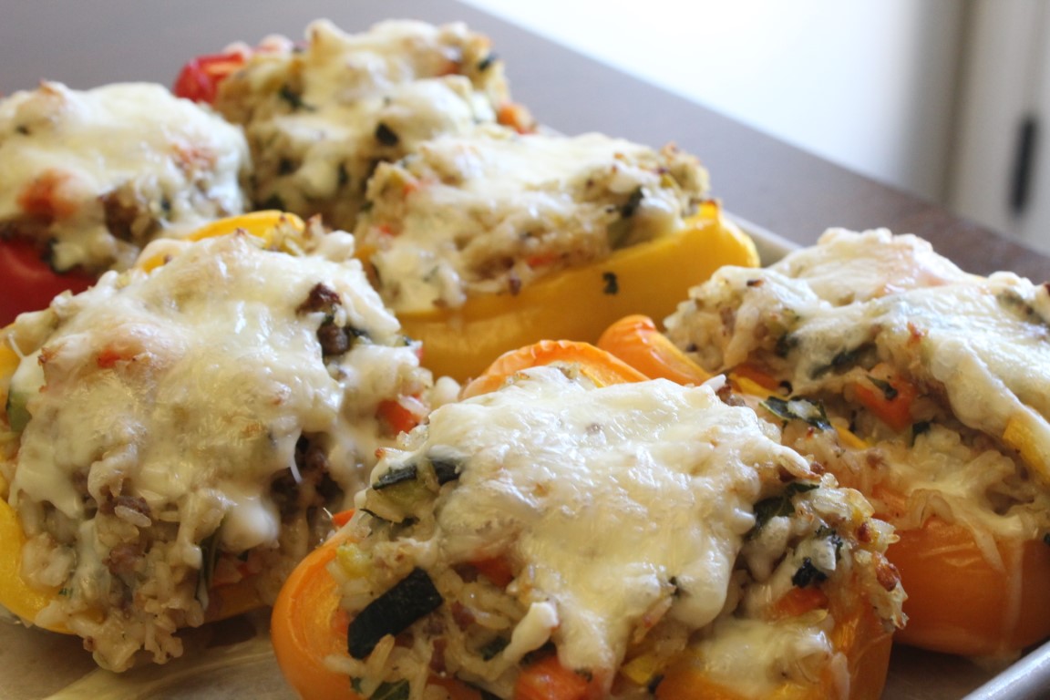 Vegetable and Rice Stuffed Peppers