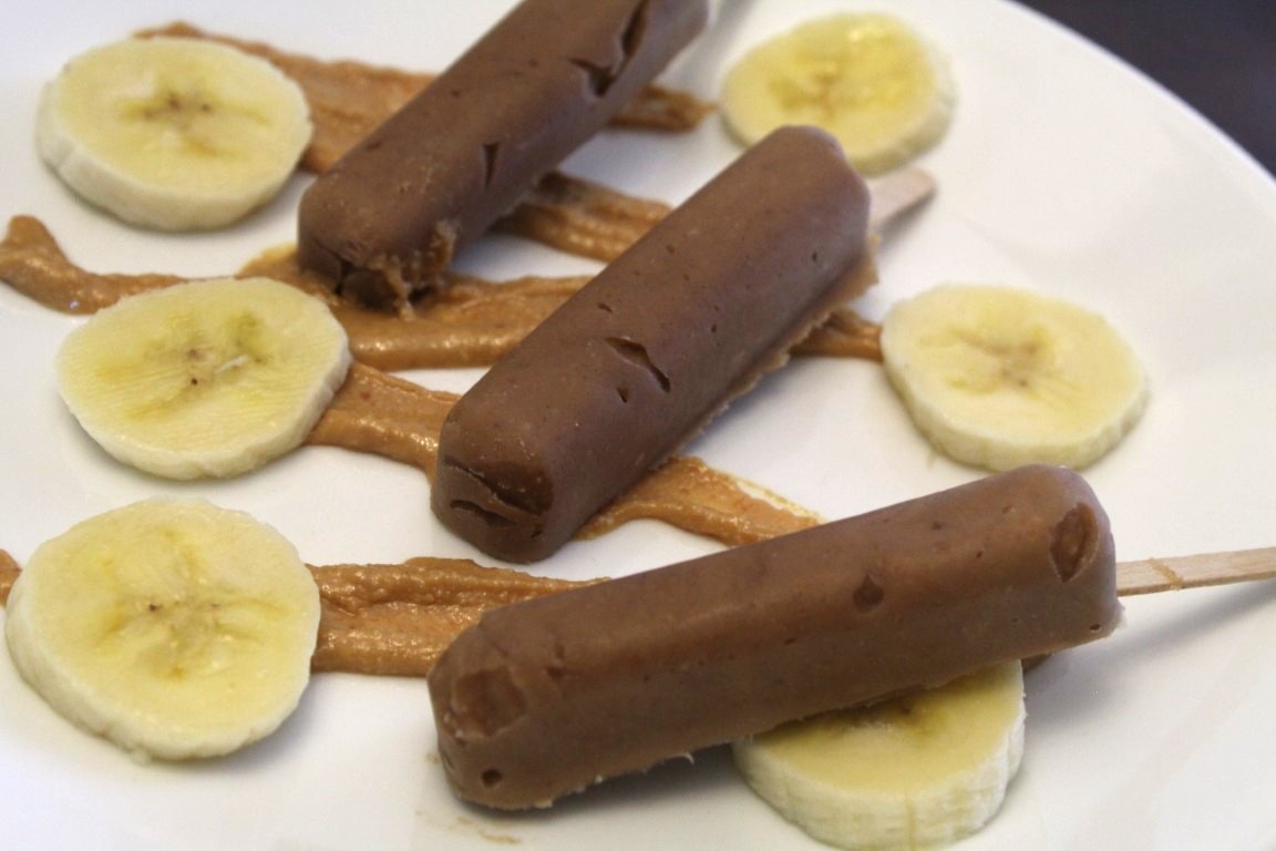 2 Ingredient Peanut Butter Banana Popsicles