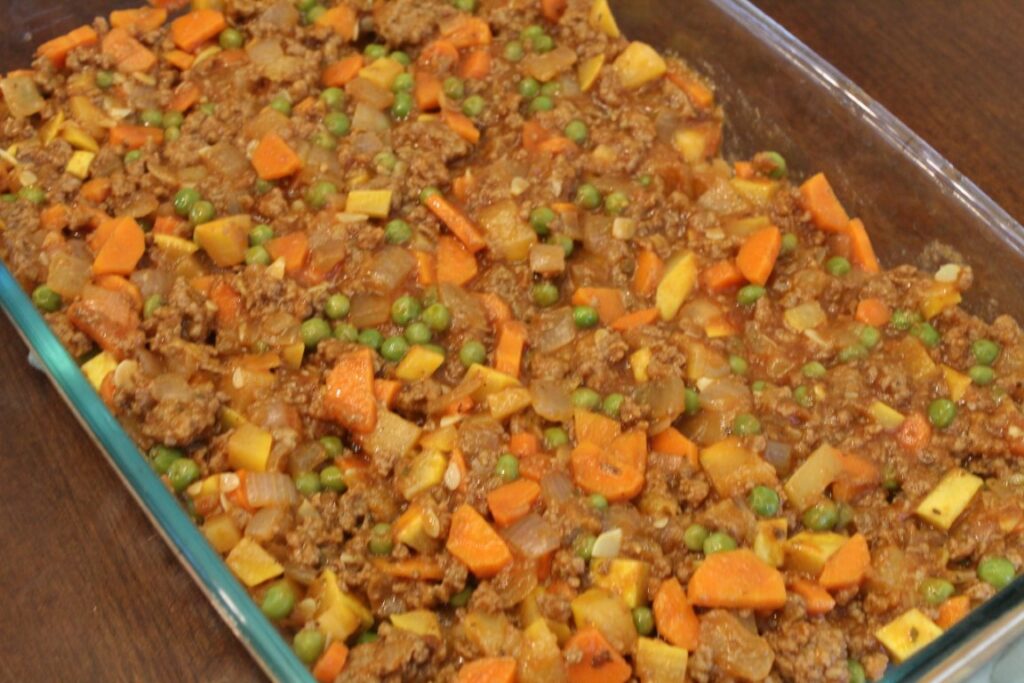 Balsamic shepherds pie filling.