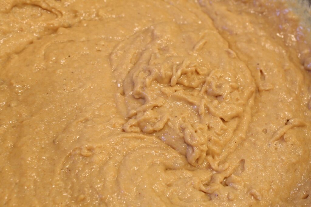 Pumpkin applesauce doughnut batter