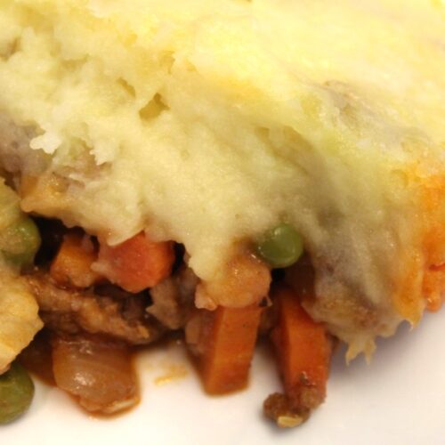 a serving of balsamic shepherds pie