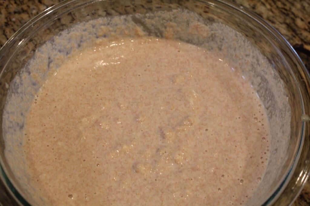 Whole wheat banana pancake batter.