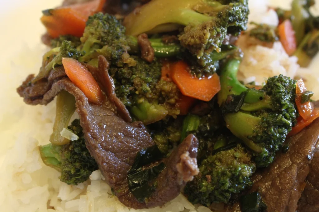Beef Bulgogi with vegetables over rice