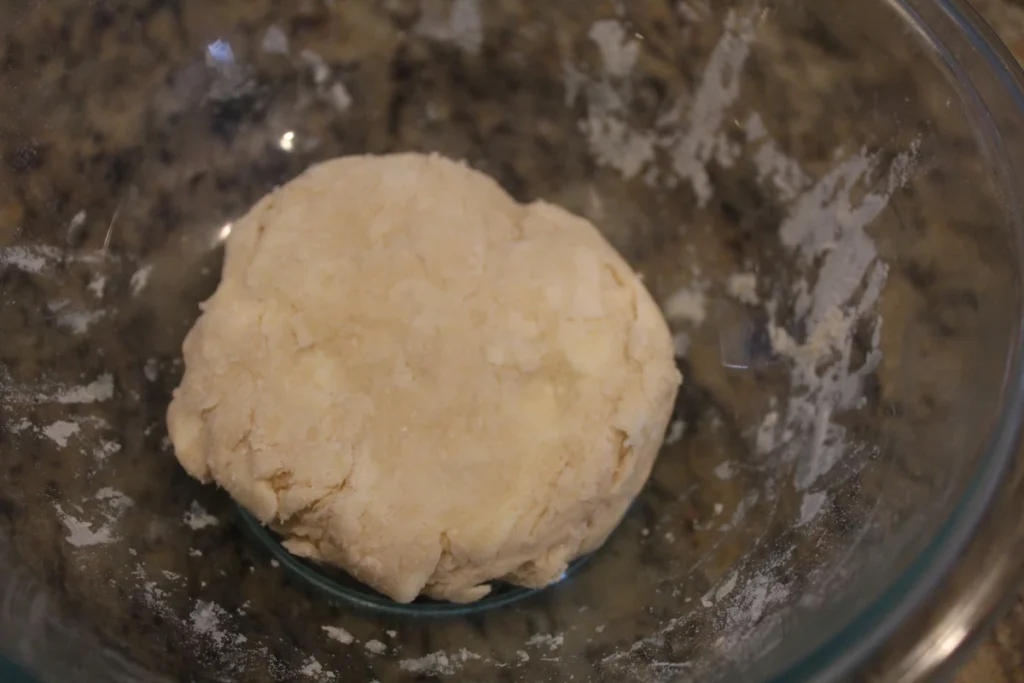 ball of pie crust dough.