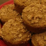 close up of healthy pumpkin applesauce muffins