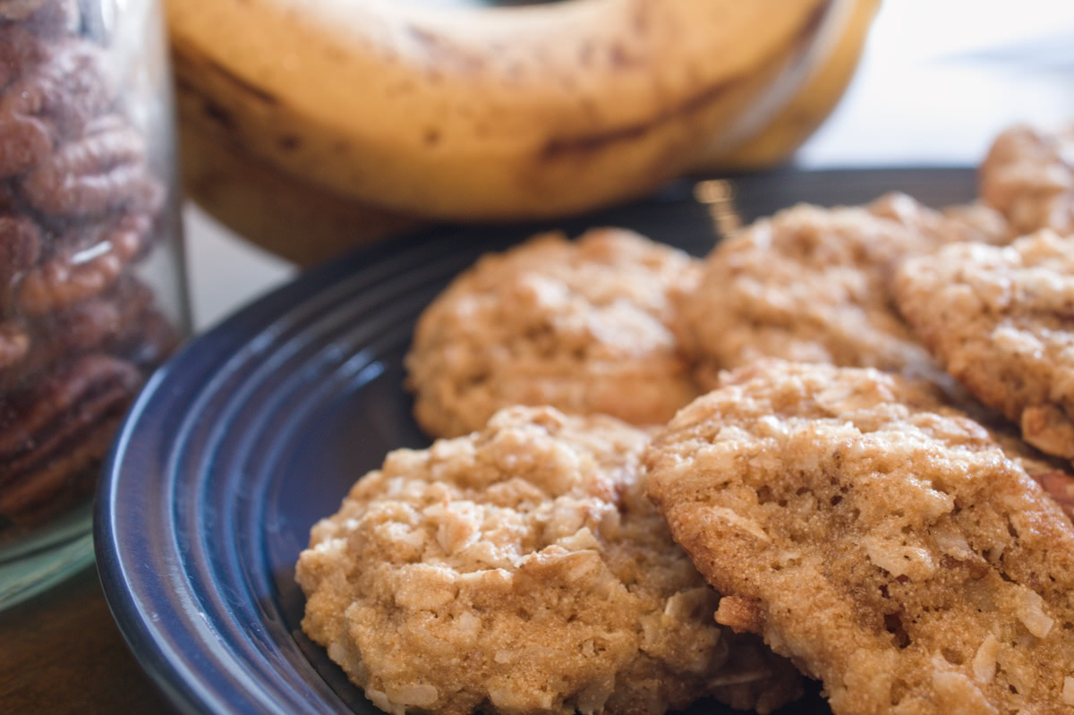 Banana Coconut Pecan Cookies